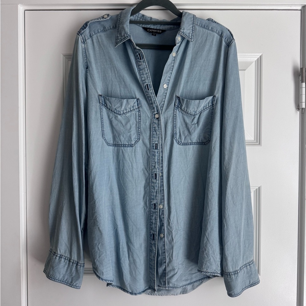 Express Light Blue Denim Shirt